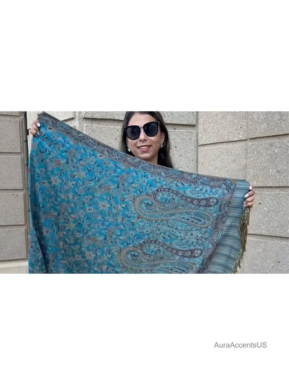 Reversible Paisley Pashmina Rave Scarf Shawl Soft Silky Wrap Women Evening